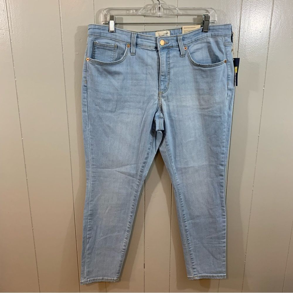 Universal Thread Mid Rise Skinny Light Blue Plus Stretchy Jeans 16P 18T NEW